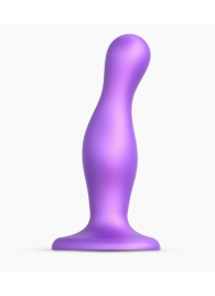 Фиолетовая насадка Strap-On-Me Dildo Plug Curvy size M - Strap-on-me - купить с доставкой в Находке