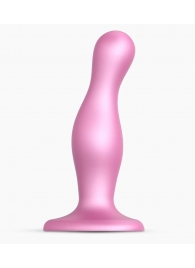 Розовая насадка Strap-On-Me Dildo Plug Curvy size M - Strap-on-me - купить с доставкой в Находке