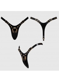 Черный пояс для фиксации насадок Strap-On-Me Leatherette Harness Fabulous - Strap-on-me - купить с доставкой в Находке