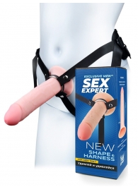 Мужской полый страпон на регулируемых ремешках - 22 см. - Sex Expert - купить с доставкой в Находке