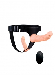 Женский страпон с 2 насадками, вибрацией и пультом ДУ - Erowoman-Eroman - купить с доставкой в Находке