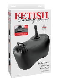 Черное надувное кресло с платформой для фиксации дилдо Body Dock Inflatable Love Seat - Pipedream - купить с доставкой в Находке