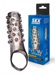 Дымчатая насадка на пенис с выпуклостями - 11 см. - Sex Expert - в Находке купить с доставкой