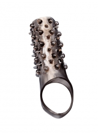 Дымчатая насадка на пенис с шипами и выпуклостями - 12,5 см. - Sex Expert - в Находке купить с доставкой