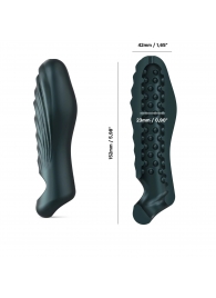 Серая силиконовая насадка на пенис с подхватом Manwan Ryzer - Manwan - в Находке купить с доставкой