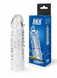 Прозрачная закрытая насадка на пенис - 17 см. - Sex Expert - в Находке купить с доставкой
