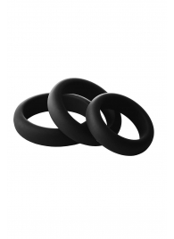 Набор из 3 черных эрекционных колец Smooth Silicone Cockring Pack - Dream Toys - в Находке купить с доставкой