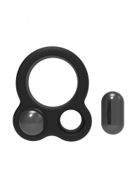 Черное эрекционное кольцо с утяжелителями Cockring Dual Weight - Dream Toys - в Находке купить с доставкой