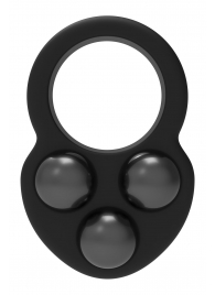 Черное эрекционное кольцо с утяжелителями - Dream Toys - в Находке купить с доставкой