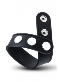 Черное эрекционное кольцо на кнопках - Blush Novelties - в Находке купить с доставкой