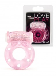 Розовое эрекционное виброкольцо с бабочкой - 1137 - в Находке купить с доставкой