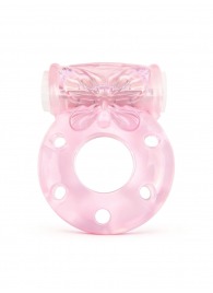 Розовое эрекционное виброкольцо с бабочкой - 1137 - в Находке купить с доставкой