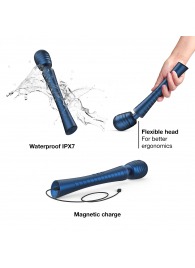 Синий вибромассажёр с насадками Man.wand Edgy - Manwan - в Находке купить с доставкой