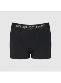 Черные трусики-боксеры для фиксации насадок Strap-on-me Harness Lingerie Allure - size M - Strap-on-me - купить с доставкой в Находке