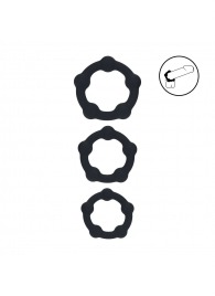 Набор из 3 эрекционных колец Beaded Silicone Cockring Set - Shots Media BV - в Находке купить с доставкой