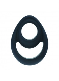 Черное эрекционное кольцо Double Ergo Silicone Cockring - Shots Media BV - в Находке купить с доставкой