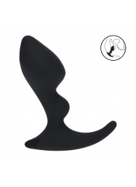 Черная анальная пробка для массажа простаты Double Ripple Silicone Prostate Massager - Shots Media BV - в Находке купить с доставкой