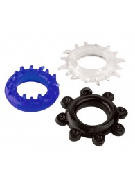 Набор из 3 эрекционных колец разного цвета и рельефа - Boys of Toys - в Находке купить с доставкой