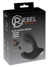 Черная анальная вибропробка с функцией расширения RC Butt Plug with 3 functions - Orion - в Находке купить с доставкой