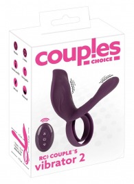Фиолетовая насадка на член с клиторальным отростком и пультом ДУ RC Couple’s Vibrator 2 - Orion - в Находке купить с доставкой