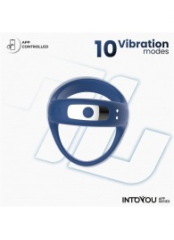 Синее интерактивное эрекционное виброкольцо Rank - Intoyou - в Находке купить с доставкой