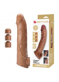 Карамельный фаллоудлинитель с подхватом мошонки Silas - 26 см. - Baile - в Находке купить с доставкой