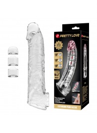 Прозрачный фаллоудлинитель с подхватом мошонки Silas - 26 см. - Baile - в Находке купить с доставкой