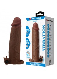 Коричневая насадка на пенис Xerxes - 22 см. - Baile - в Находке купить с доставкой