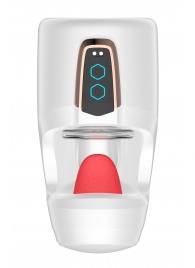 Белый мастурбатор с язычком и возвратно-поступательными движениями - Secwell - в Находке купить с доставкой