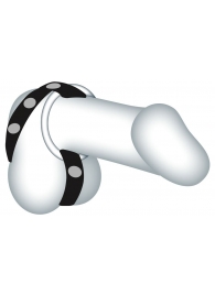 Подхват для мошонки с 3 съемными эрекционными кольцами Leder-Riemen - Orion - в Находке купить с доставкой