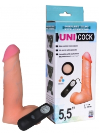 Фаллическая насадка Харнесс UNICOCK 5,5  с вибрацией - 17 см. - LOVETOY (А-Полимер) - купить с доставкой в Находке