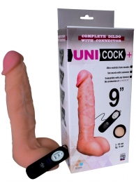 Фаллическая насадка Харнесс UNICOCK 9  с вибрацией - 24 см. - LOVETOY (А-Полимер) - купить с доставкой в Находке