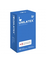 Классические презервативы Unilatex Natural Plain - 12 шт. + 3 шт. в подарок - Unilatex - купить с доставкой в Находке