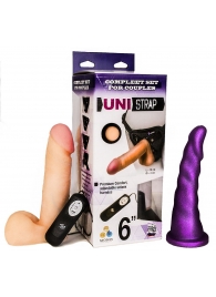 Вибрострапон с двумя насадками UniStrap - 18 и 18 см. - LOVETOY (А-Полимер) - купить с доставкой в Находке