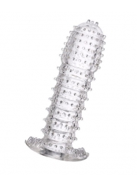 Гелевая прозрачная насадка c шипами - 12 см. - Toyfa Basic - в Находке купить с доставкой
