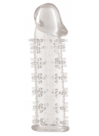 Гелевая прозрачная насадка с шипами - 12 см. - Toyfa Basic - в Находке купить с доставкой