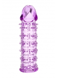 Гелевая фиолетовая насадка на фаллос с шипами - 12 см. - Toyfa Basic - в Находке купить с доставкой
