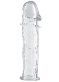 Гладкая прозрачная насадка с усиками под головкой - 12,5 см. - Toyfa Basic - в Находке купить с доставкой