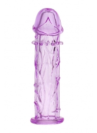 Гладкая фиолетовая насадка с усиками под головкой - 12,5 см. - Toyfa Basic - в Находке купить с доставкой