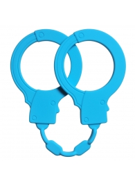 Голубые силиконовые наручники Stretchy Cuffs Turquoise - Lola Games - купить с доставкой в Находке