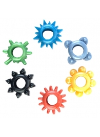 Набор из 6 разноцветных эрекционных колец - Toyfa Basic - в Находке купить с доставкой