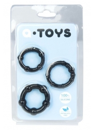 Набор из 3 чёрных эрекционных колец A-toys - A-toys - в Находке купить с доставкой