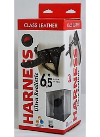 Насадка-фаллоимитатор на кожаных трусиках Harness Ultra Realistic 6,5  - 18,5 см. - LOVETOY (А-Полимер) - купить с доставкой в Находке