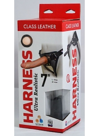 Насадка-фаллоимитатор на кожаных трусиках Harness Ultra Realistic 7  - 18 см. - LOVETOY (А-Полимер) - купить с доставкой в Находке