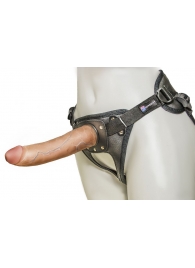 Насадка-фаллоимитатор на кожаных трусиках Harness Ultra Realistic 7  - 18 см. - LOVETOY (А-Полимер) - купить с доставкой в Находке