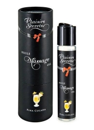 Массажное масло с ароматом пина колады Huile de Massage Gourmande Pina Colada - 59 мл. - Plaisir Secret - купить с доставкой в Находке