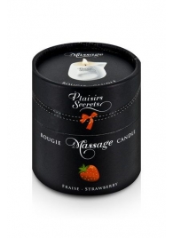 Массажная свеча с ароматом клубники Bougie de Massage Gourmande Fraise - 80 мл. - Plaisir Secret - купить с доставкой в Находке