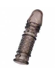 Дымчатая закрытая насадка ToyFa XLover с чешуйками и пупырышками - 13,5 см. - ToyFa - в Находке купить с доставкой