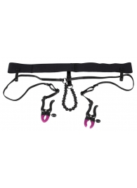 Трусики с зажимами для половых губ и бусинками для массажа промежности - Orion - купить с доставкой в Находке