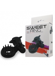 Чёрное эрекционное виброкольцо Sweet Ring с дельфинчиком - Baile - в Находке купить с доставкой